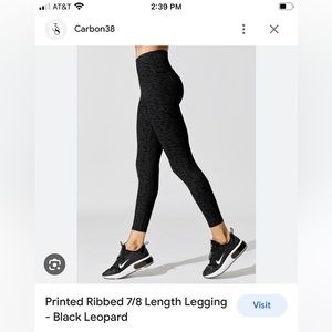 Carbon 38 Ribbed Leopard Print Legging